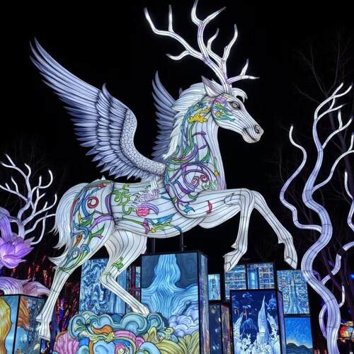 2026年定制马年花灯元宵国庆节中秋节花灯新款马造型大型花灯厂家