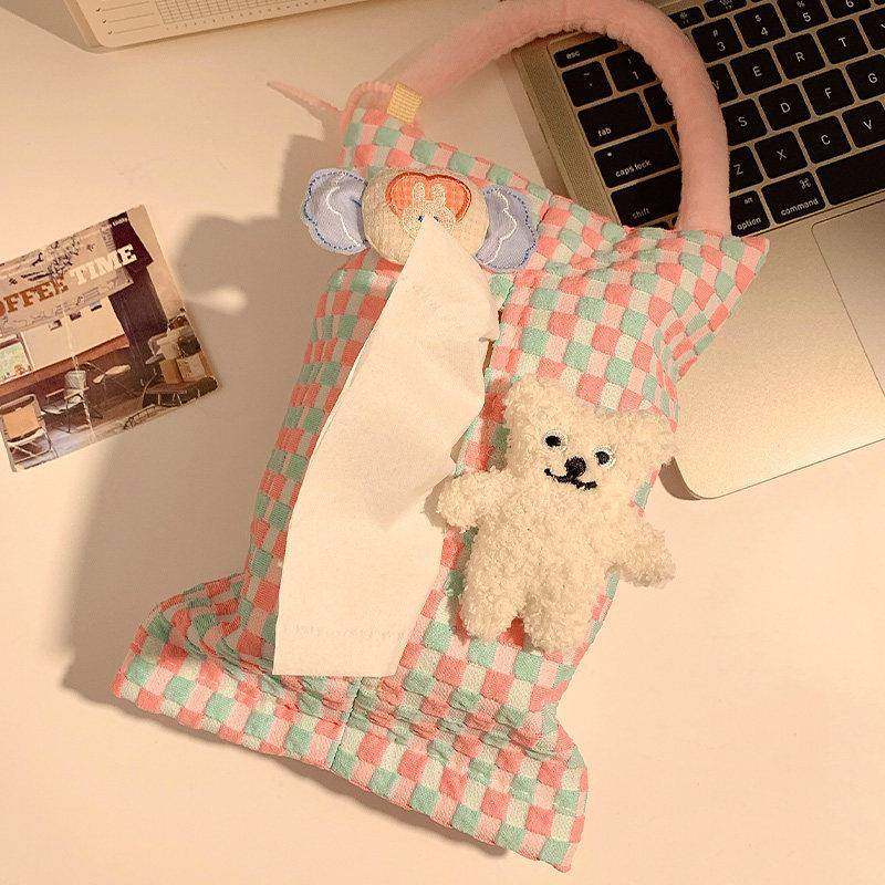 车载纸巾盒中控台韩系奶油风布艺抽纸盒挂式可爱车载椅背收纳袋汽,收纳整理,纸巾盒,淘宝优惠券,粉丝福利购,淘宝优惠卷