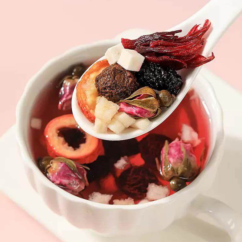 茶园子黑梅桑椹玫瑰茶保健茶桑椹茯苓山楂橙皮玫瑰酸梅汤配料