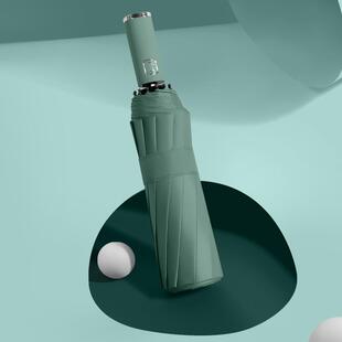 直销新款全新配色手柄12骨黑胶防晒自动伞大号商务晴雨两用加印LO