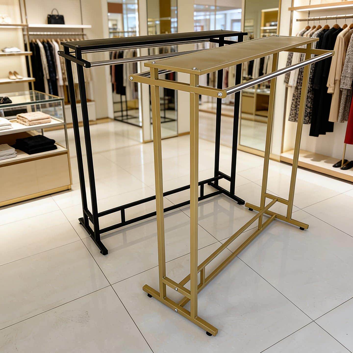 服装店展示架女装店货架双排陈列架铁艺挂衣架童装店中岛架侧挂架