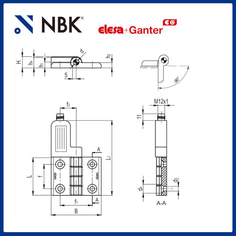 NBK ELESA CFSQ-C-A-S-EA 带内置安全开关铰链 超级高科技聚合体