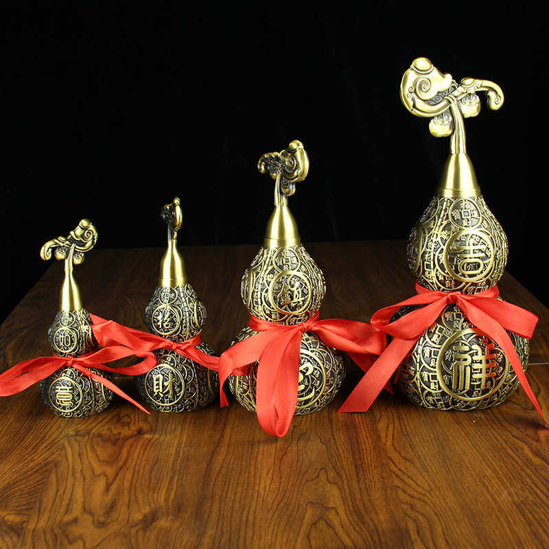 铜艺黄铜如意葫芦客厅书房吉祥纯铜摆件大号铜葫芦金属工艺品,特色手工艺,其他特色工艺品,淘宝优惠券,粉丝福利购,淘宝优惠卷