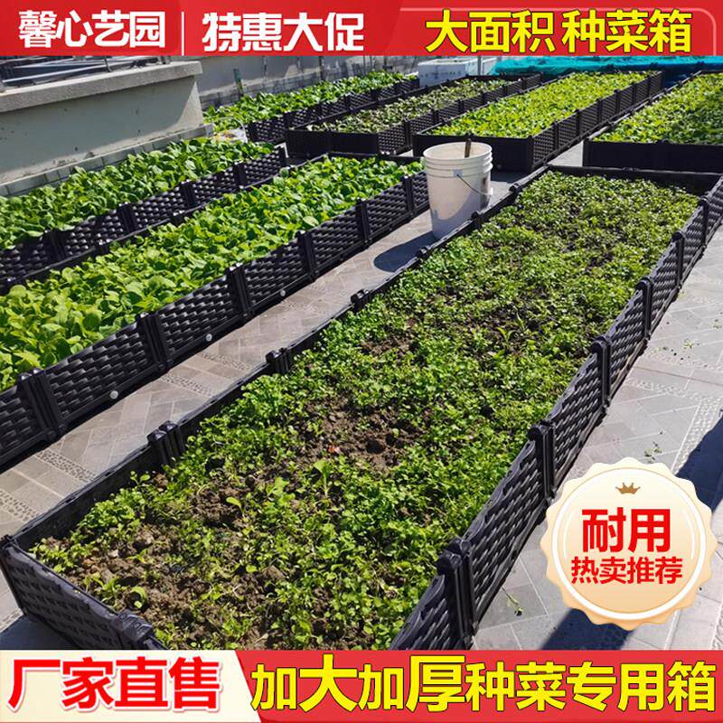 楼顶种菜专用箱阳台屋顶菜园蔬菜种植箱户外露台花园花盆花箱特大