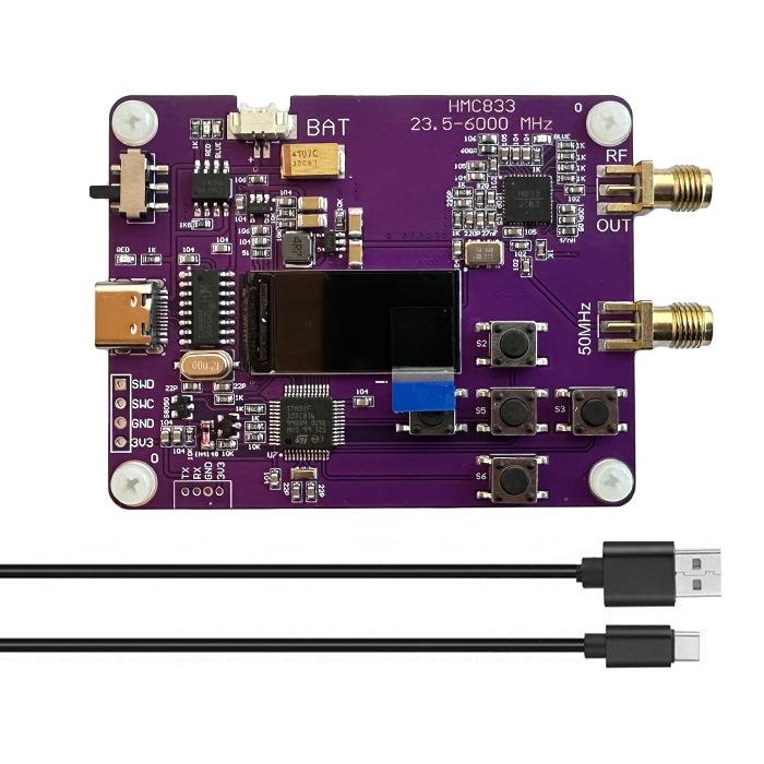 6GHz射频信号发生器23.5MHZ-6000MHz按键版oled屏幕显示HMC833