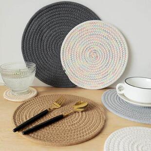Cotton Thread Insulation Placemat Woven Anti-Scalding Coaste