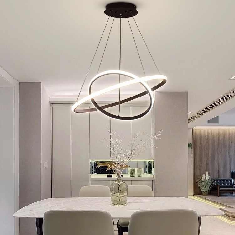 现代简约led客厅吊灯创意个性餐厅吊灯圆形酒店卧室吸顶吊灯