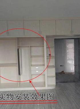 现代穿衣镜藏式隐衣镜全身镜旋推拉折叠伸缩试衣BLYS-101镜转五柜