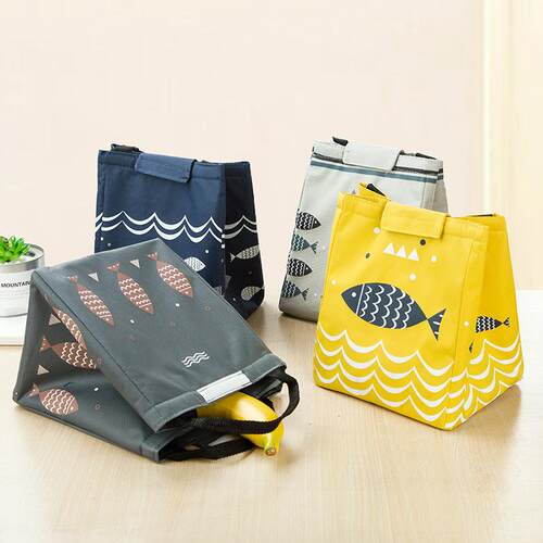 Lunch Box Bag Oxford Cloth Handheld Bento Bag Fish Insulated