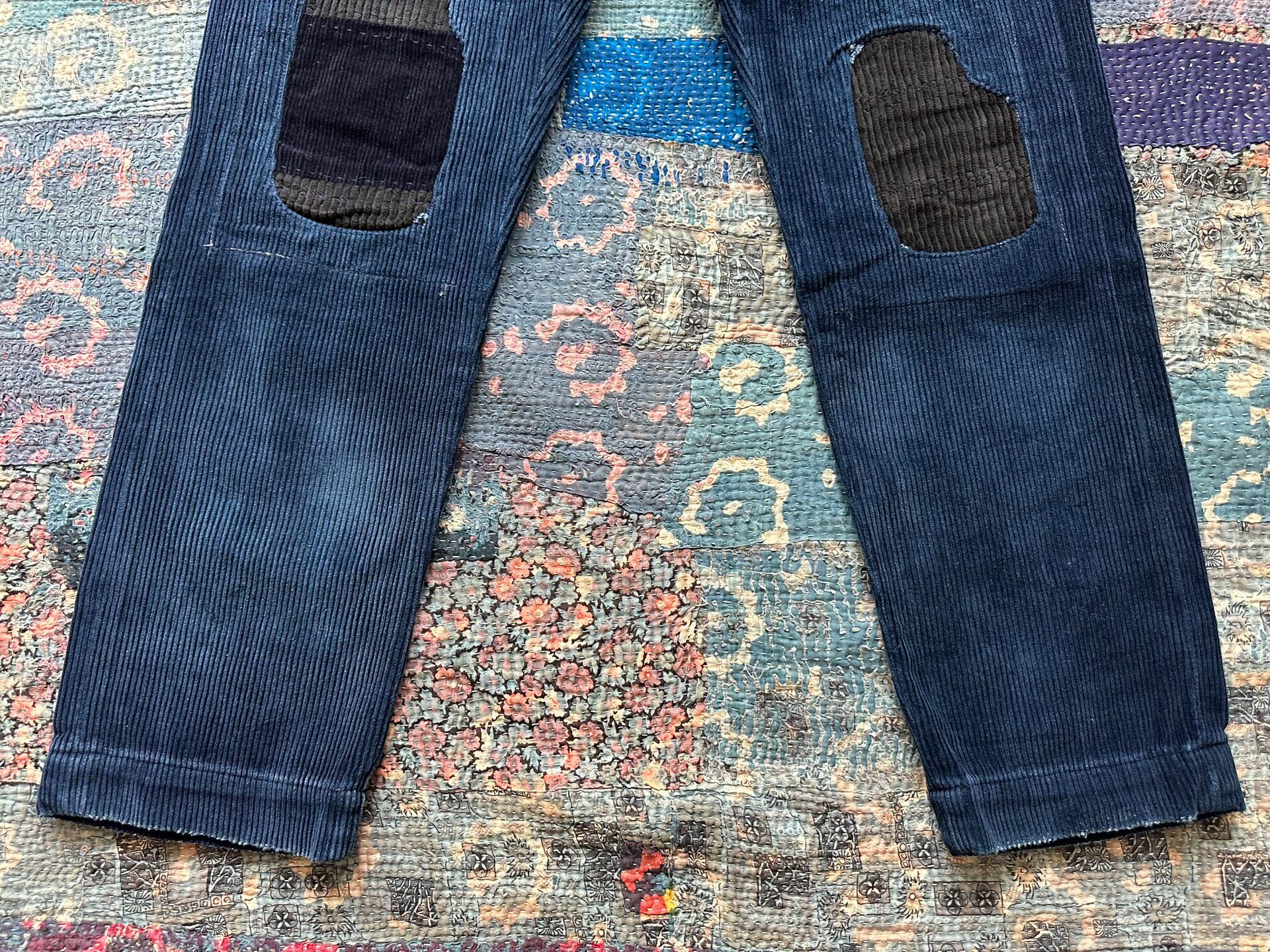 RRL Blue Corduroy Straight Leg Pants — back