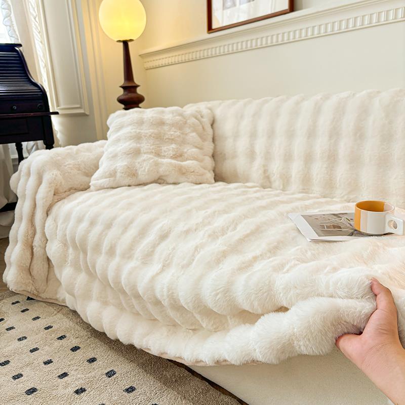 Faux Fur Soft Couch Sofa Cover Furniture Protector Slipcover图片