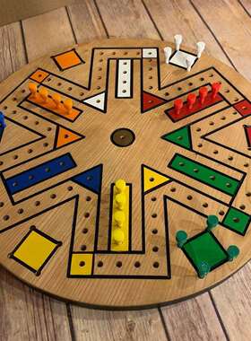 FastTrackGame快车道棋盘飞行棋木质派对聚会游戏道具木艺