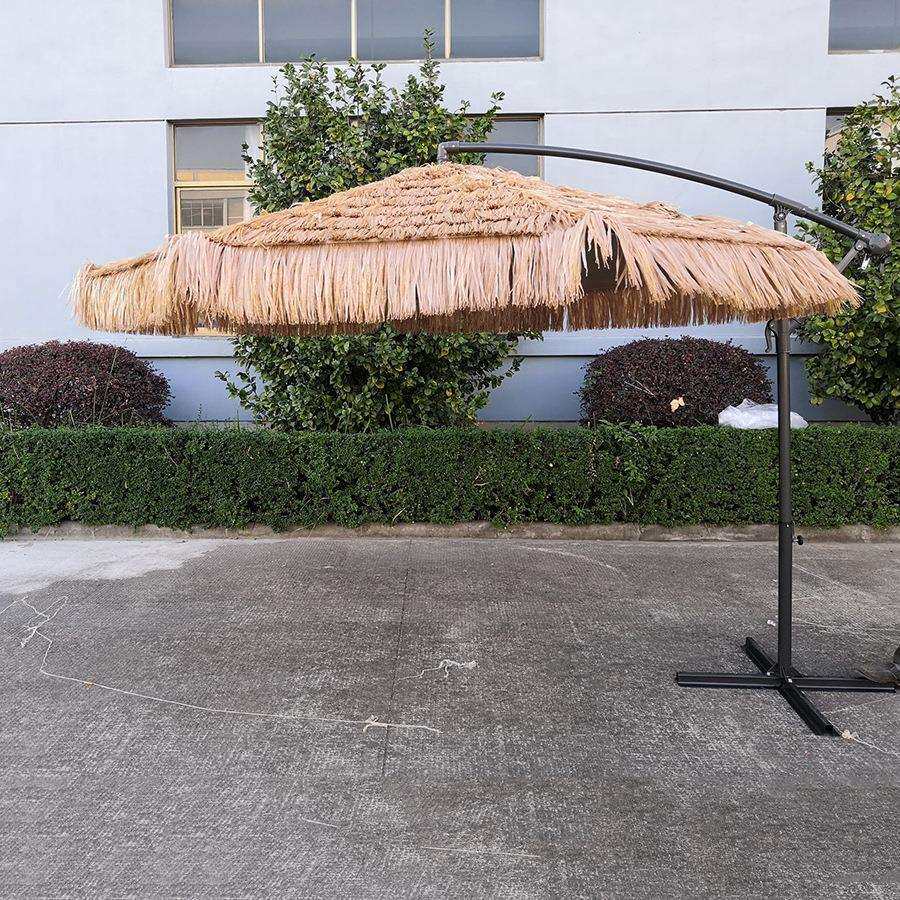 厂家直销户外遮阳伞夏威夷风情度假海滩茅草伞手摇PP草拉菲稻草伞