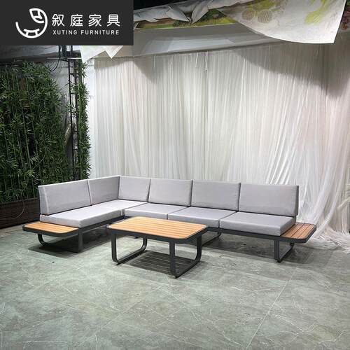 户外休闲实木沙发别墅庭院酒店民宿防水防晒露天阳台花园家具组合