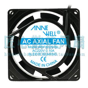 WELL 0.10A WDF8025HSL 220V 80x80x25mm散热风扇 VNNE