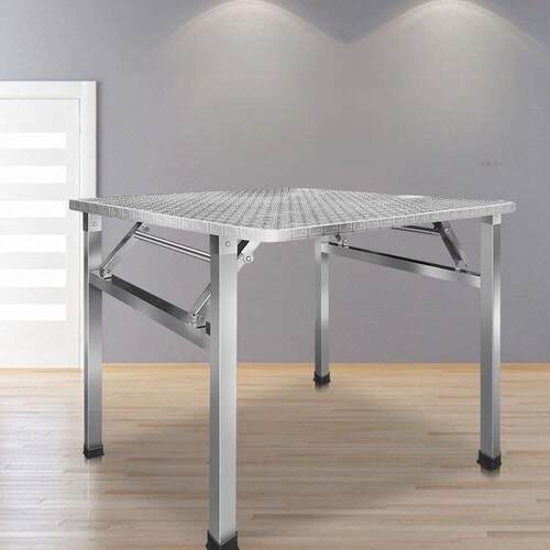 304不锈钢可折叠方桌简单矩形餐桌深夜摊位桌户外出租屋餐桌