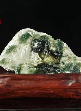 高档景色玄关天然靠饰山石风家居客厅办公室招财品岫玉岫摆件山水