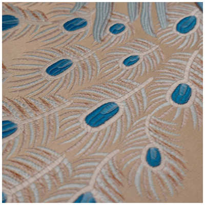 新中式孔雀高精密提花面料窗帘抱枕桌旗红木家具酒店床上用品面料