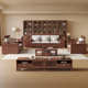 新中式 实木沙发组合家用客厅现代简约轻奢黑胡桃木储物小户型家具