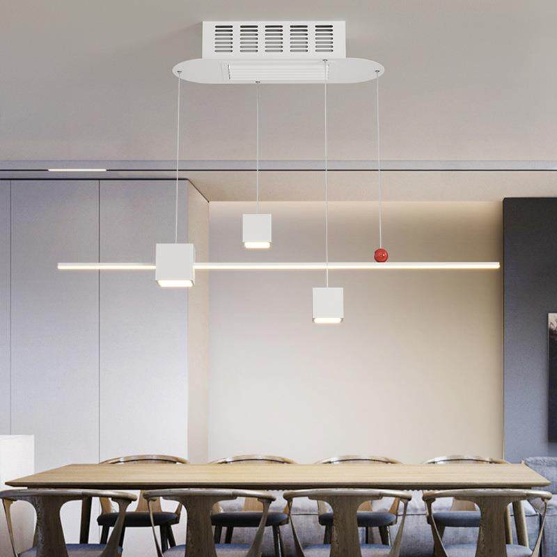 冷暖调节无叶风扇灯现代简约餐吊灯风扇灯智能隐形扇叶餐厅风扇灯