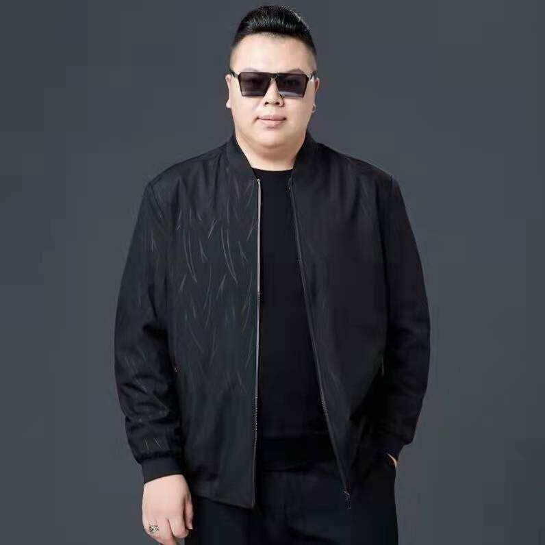 大尺码中老年男装爸爸春秋装加肥加大外套宽松肥佬男胖子休闲夹克