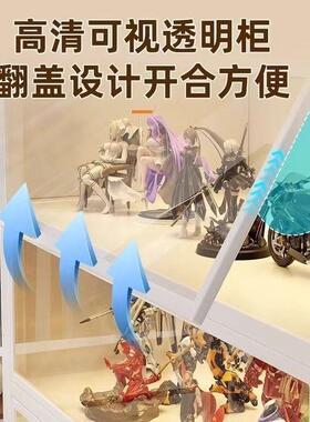 制玻璃BOX防尘书架层置物架落地多收纳柜带门展厅示柜卧室客储钢