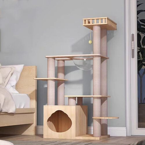 C系列猫架实木猫爬架太空舱小型猫窝猫抓柱猫树屋猫抓板