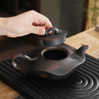 云量南建水紫陶L89467泡茶壶爱莲壶纯手工家用中式大容壶紫砂茶壶