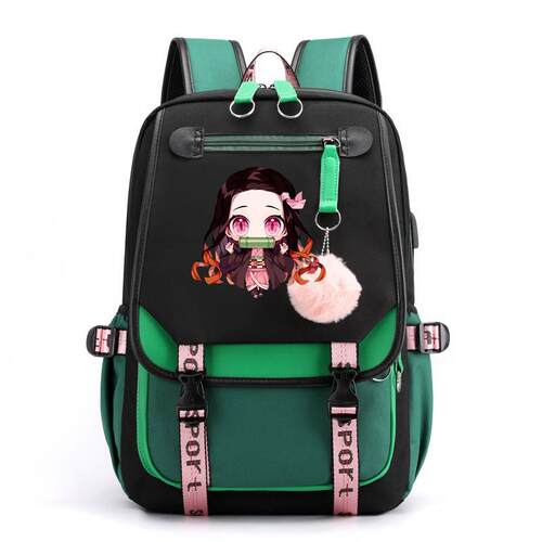 Demon Slayer Nezuko Backpacks for Men Anime School Bag for T