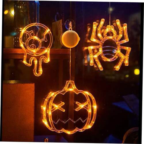 Halloween Decoration Window Lights Pumpkin Spider Ghost