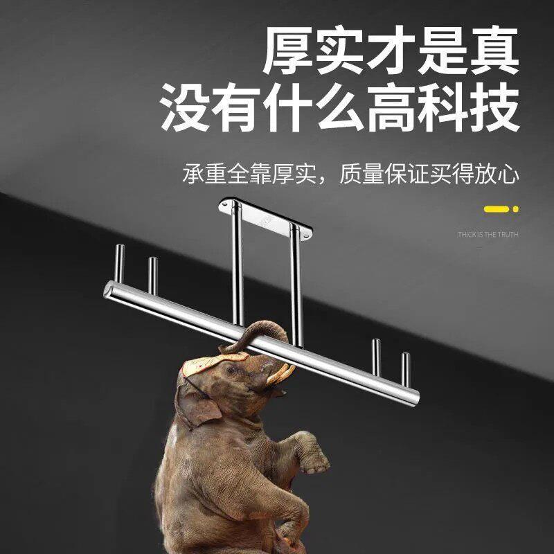 不锈钢304晾衣架阳台顶装固定式晾衣杆吊顶单双杆侧装墙壁支架座