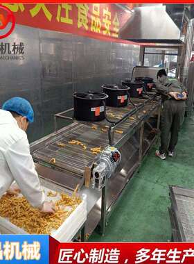 全自动小酥肉油炸设备 浸入式肉条裹浆油炸机 猪肉条挂糊机