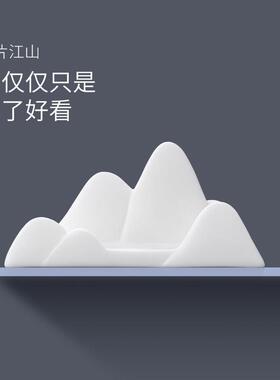 陶瓷假山摆件创意笔搁多功能手机支架名片收纳夹办公商务文创礼品