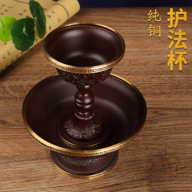 护法杯纯铜雕花十字金刚杵尼泊尔八吉祥供水杯供佛杯密宗法器
