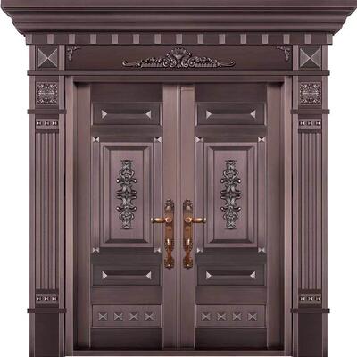 罗马柱大门304不锈钢门防铜门真铜大门厂家直销自建房入户门