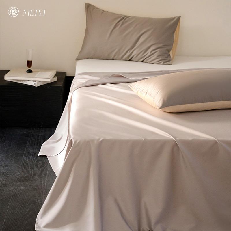 100S全棉纯棉床单床上用品1.5m/1.8m单品床笠轻奢风裸睡纯色简约