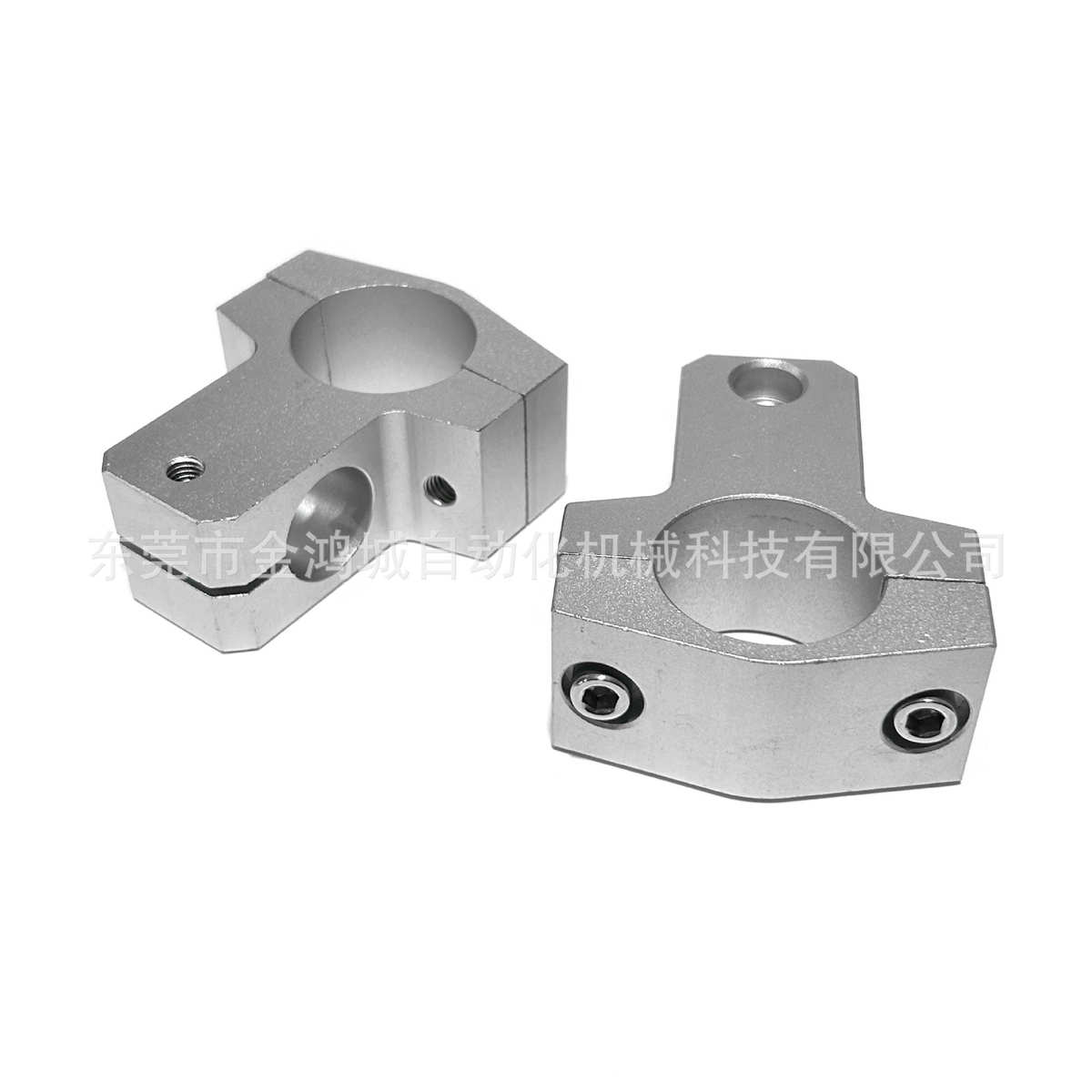 铝合金光轴支柱固定夹分离T型90度直角支架锁紧连接件导向轴支座