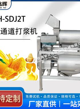 厂家直销全自动商用芒果双通道打浆机 青梅山楂芒果去皮去核打浆