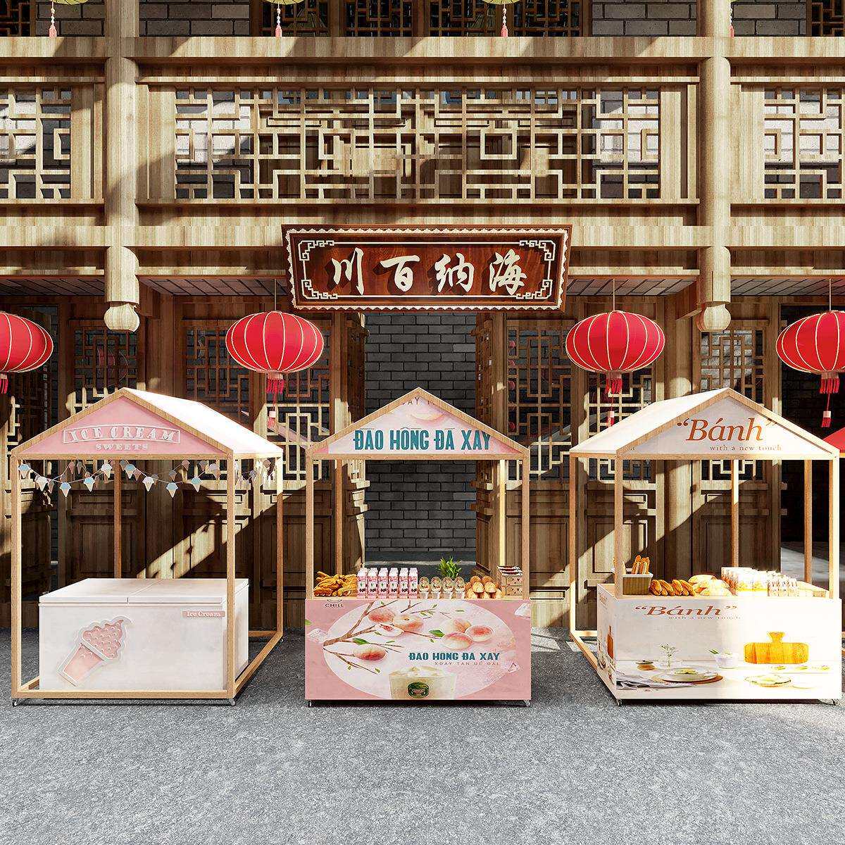 户外广场商业街集市活动棚架摆摊架夜市小吃摊位架商场促销展示架