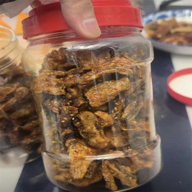 速发现货甜辣鱼皮250g*1罐开 袋即食网红办公室小零食蜜汁酥脆香
