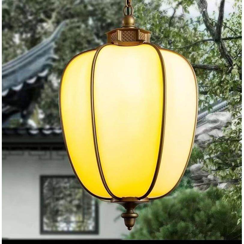 室外led仿古吊灯仿云石中式吊灯别墅庭院小区户外灯简约照明灯饰
