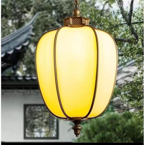 室l别e外d仿古吊灯仿云石中明式吊灯墅庭院小区户外杨桃吊灯灯简
