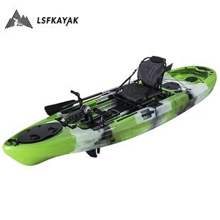 单人脚踏卡亚克舟塑料脚踏船单人脚踏船路亚艇3.16米脚踏船