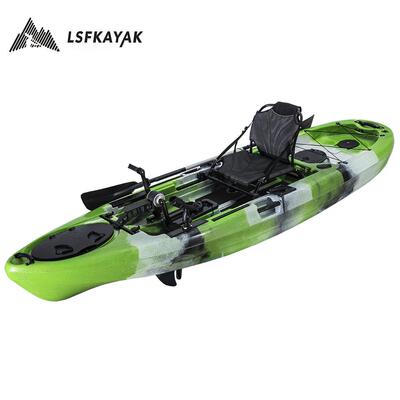 单人脚踏卡亚克舟塑料脚踏船单人脚踏船路亚艇3.16米脚踏船