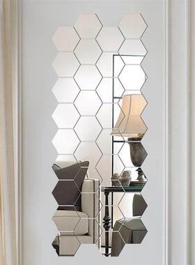 12Pcs 3D Mirror Wall Sticker Home Decor Hexagon Decorations