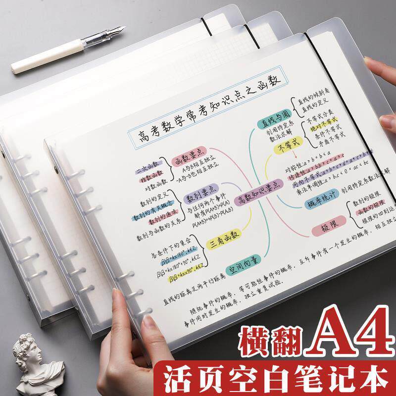 空白笔记本无格无线 线空白内页a4白纸本考研绘画 画硬壳本子活页