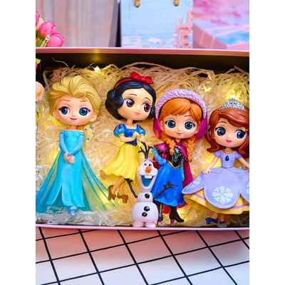 爱莎安娜雪宝白雪公主苏菲亚美人鱼娃娃玩具手办蛋糕装饰摆件礼物