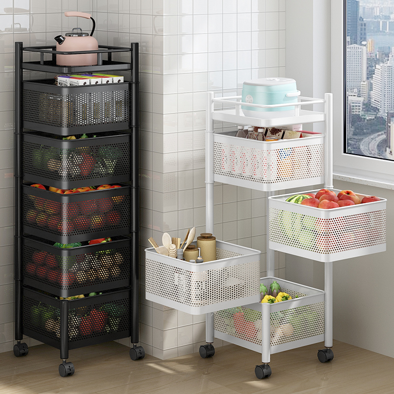 可旋转厨房置物架免安装落地多层蔬菜架家用多功能放水果零食架子,家装主材,置物架,淘宝优惠券,粉丝福利购,淘宝优惠卷