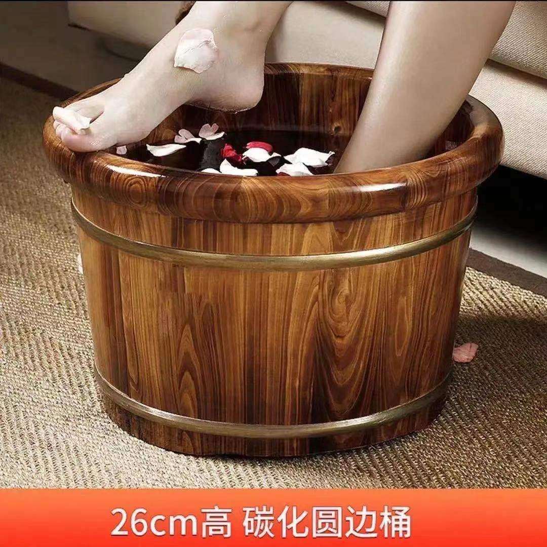 香柏木泡脚桶42码泡脚木桶泡脚家用高深桶洗脚盆保温桶实木足浴盆