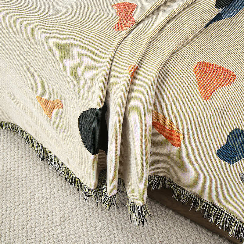 供应简约沙发巾盖布盖毯桌布防尘布露营毯酒店民宿装饰毯